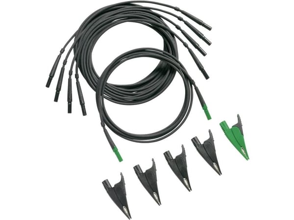 Fluke TLS430 turvatestausjohtosarja [4 mm:n teräliitin, Alligator Clip - 4 mm:n teräliitin] Musta, vihreä