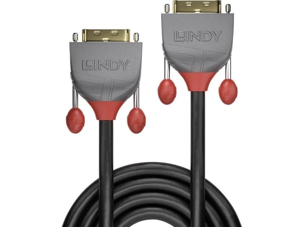 Lindy 36223, 3 m, DVI-D, DVI-D, Hanstik, Hanstik, musta