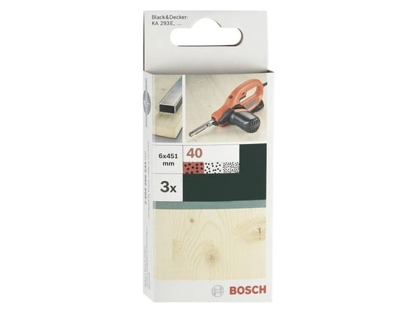 Bosch tilbehør 2609256235 slipesbånd kornstørrelse 60 (L x B) 451 mm x 6 mm, 3 stk