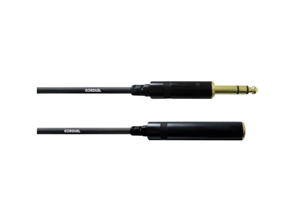 Cordial CFM 10 VK Audio Forlængerkabel [1x Jackstik 6,3 mm - 1x Jacktilslutning 6,3 mm] 10.00 m Sort