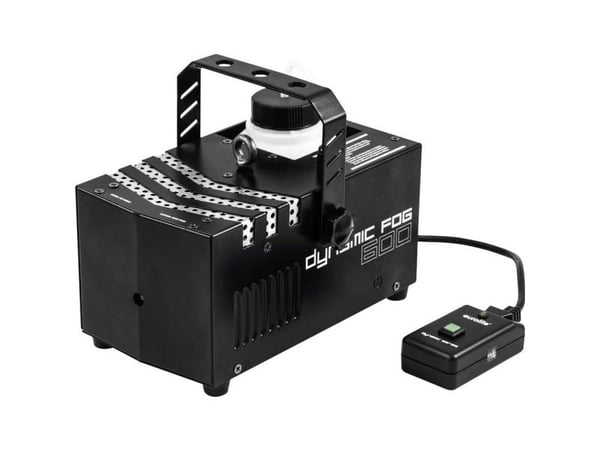 Eurolite tåkemaskin DYNAMIC FOG 600 inkl. feste, inkl. kabel-fjernkontroll, med lyseffekt (51702030)
