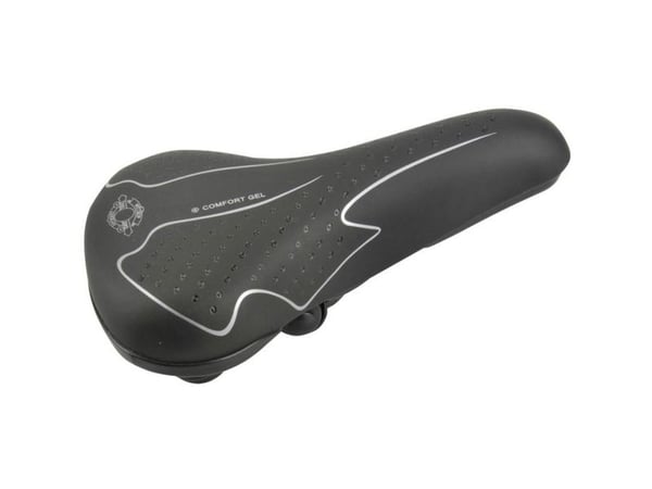FISCHER trekkingcykelsadel elastomer, svart/vit – optimal kroppsanpassning med gelinsats (85652) – 1 st
