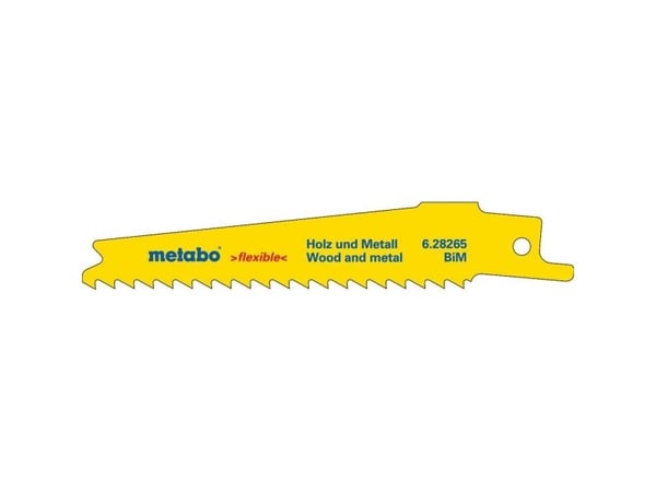 Metabo 628265000, Sabelsagblad, Sponplate, Plast, Tre, Bimetall, Blå, Hvit, Gult, 4 mm, 0,9 mm