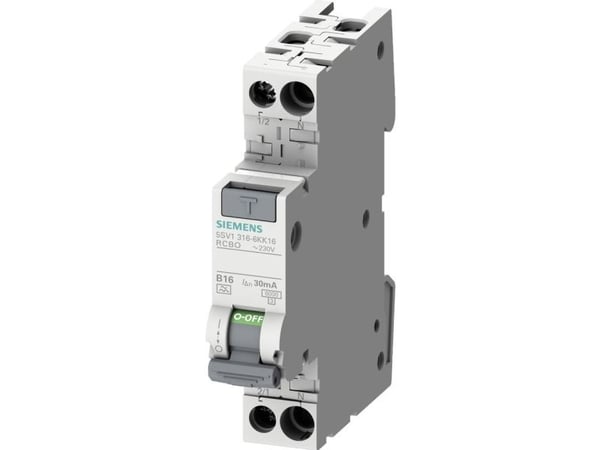 SIEMENS RCBO compact 1P+N 6 kA typ A 30 mA B10