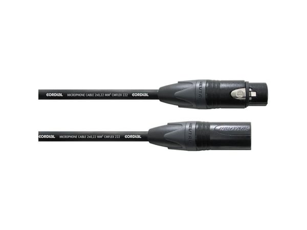 Cordial CPM 5 FM-FLEX XLR tilkoblingsledning [1x XLR-tilkobling - 1x XLR-plugg] 5,00 m, sort