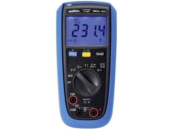 Metrix MTX202-Z digitalt håndmultimeter sprutvannbeskyttet (IP54) CAT III 600 V, visning 4000