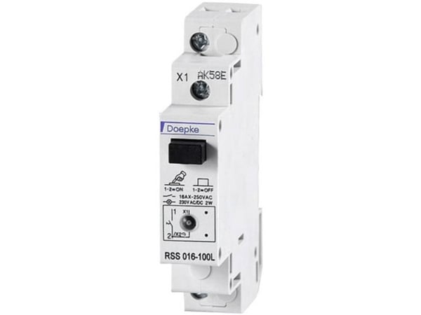 DOEPKE ohjauskytkin 16A RSS016-100L LEDillä 1-napainen 16A,1 S RSS016-100L (09981075)