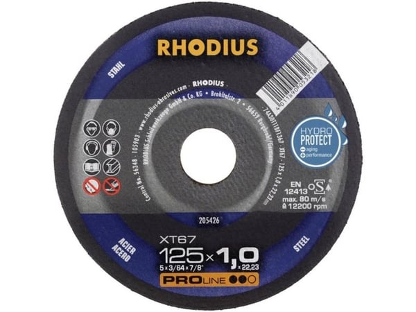 Rhodius XT67 kappeskive rett 180 mm 1 stk stål 205710