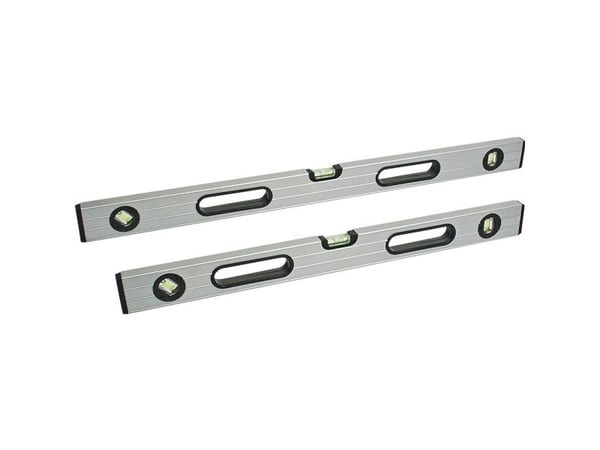 BRÜDER MANNESMANN vaterpass, 3 libeller, lengde 600 mm, lettmetall, dobbelt-riflet aluminium – 1 stk (80860)