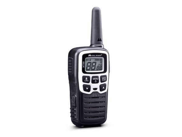 Midland XT50 Adventure, 24 kanaler, 446.00625 - 446.09375 Mhz, 8000 m, LCD, Alkaline, 54 mm