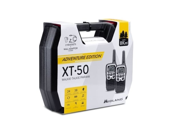 Midland XT50 Adventure, 24 kanaler, 446.00625 - 446.09375 Mhz, 8000 m, LCD, Alkaline, 54 mm