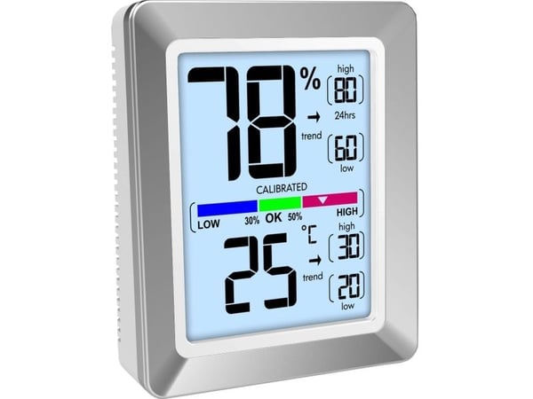Technoline WS 9460, Sølv, Inne hygrometer, Inne Termometer, Hygrometer, Termometer, Hygrometer, Termometer, Batteri, 73 mm