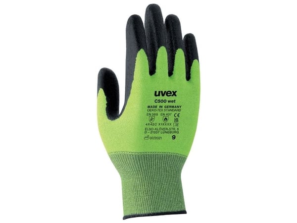 Uvex C500, Sort, Grønn, Voksen, Voksen, Unisex, 1 stykker, Polyethylen, Viskose, Polyamid, Fiberglass