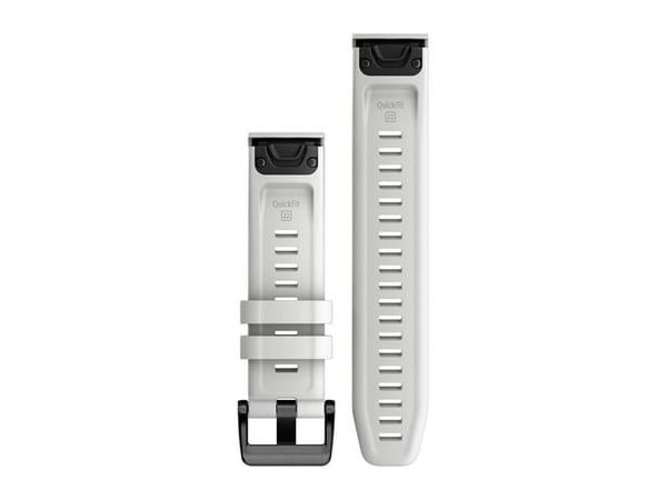 Garmin QuickFit 22 silikon håndleddsstropp (marmorhvit/svart spenne) (010-13123-00)