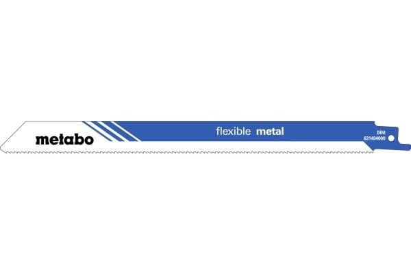 Metabo 631494000, Sabelsagblad, Rør, Profil, Blad metall, Bimetall, Svart, Blå, Hvit, 22,5 cm, 5 stykker