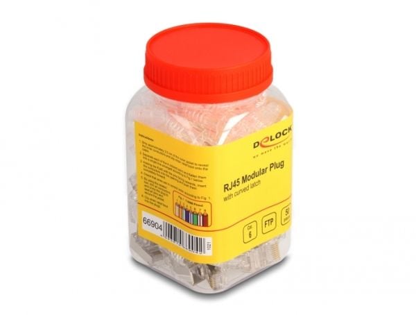 DeLOCK 66904, RJ-45, Harmaa, Läpinäkyvä, Uros, Suora, Polykarbonaatti (PC), Cat6