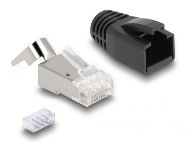 DeLOCK 66903, RJ-45, Musta, Metallinen, Uros, Suora, Polykarbonaatti (PC), Cat6a