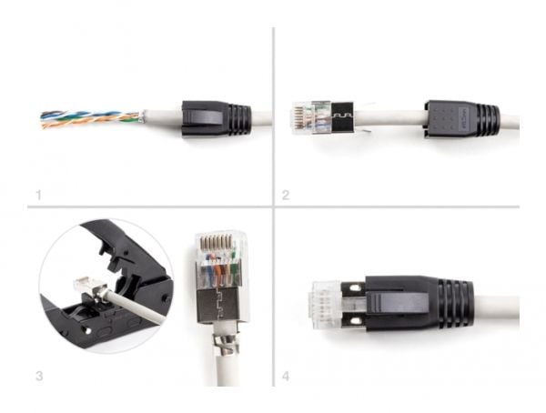 DeLOCK 66903, RJ-45, Musta, Metallinen, Uros, Suora, Polykarbonaatti (PC), Cat6a