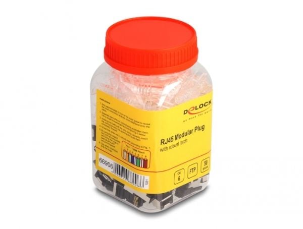Delock - Nettverkkontakt - RJ-45 (hann) - FTP - CAT 6 (en pakke 50)