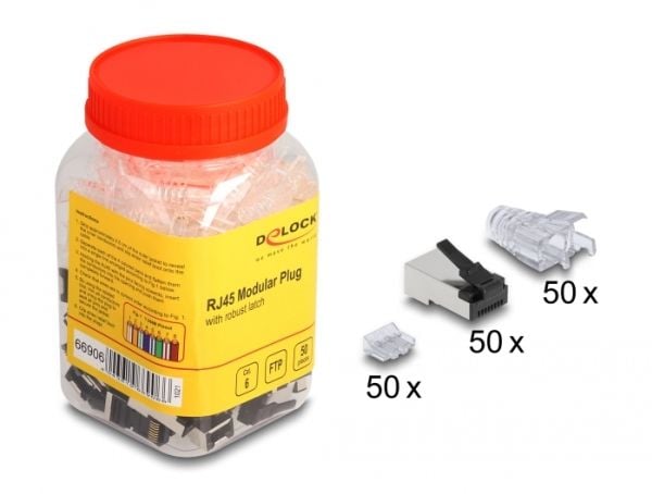 Delock - Nettverkkontakt - RJ-45 (hann) - FTP - CAT 6 (en pakke 50)