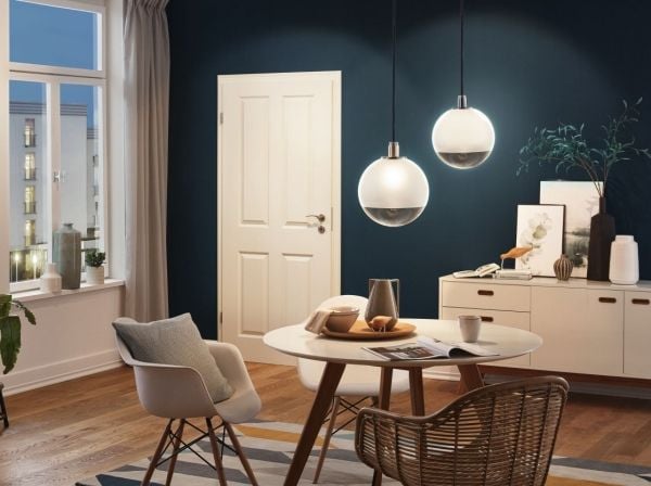 Paulmann 2Easy, Spotlight på skinne, E27, 1 ampuller, 230 V, Sort, Kromfarget
