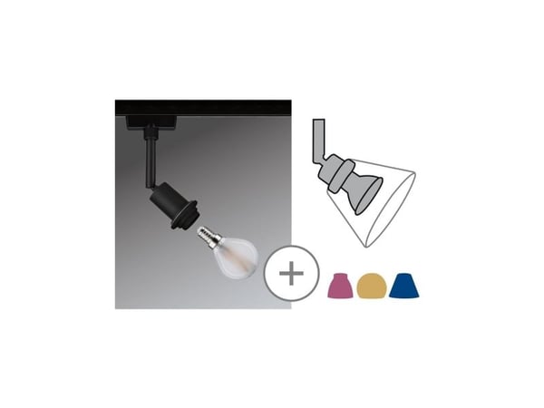 Paulmann DecoSystems, Spotlight på skinne, E14, 1 ampuller, Sort