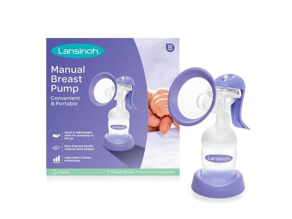 Lansinoh Manual, Manuell, Blå, Vit