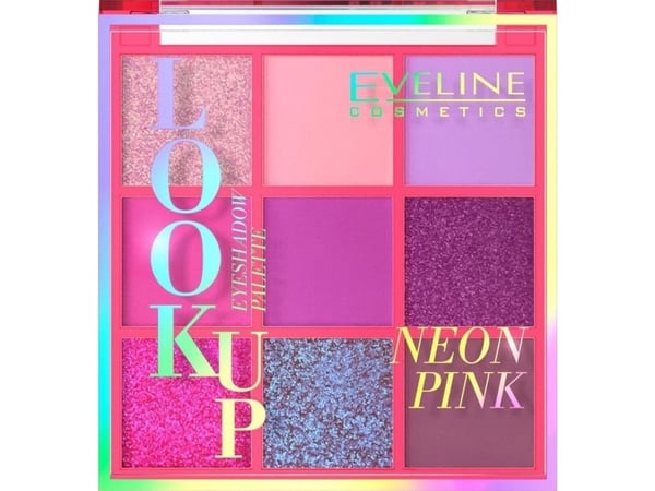 EVELINE_Look Up Neon Pink palette of 9 eyeshadows 10.8g
