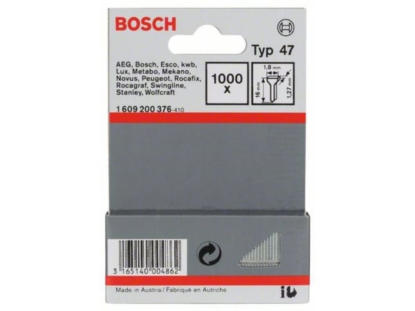 Bosch HÆFTESØM TYPE 47 1,8X1,27X16MM 1000 STK
