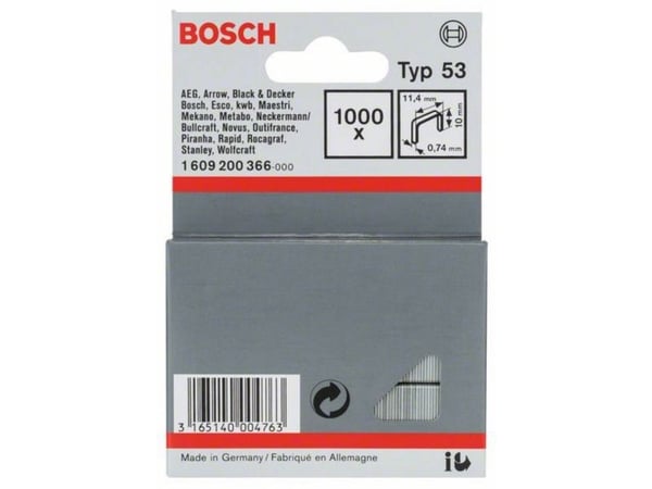 Bosch CLAMP TYPE 53 11,4X0,74X10MM 1000 STYKKER