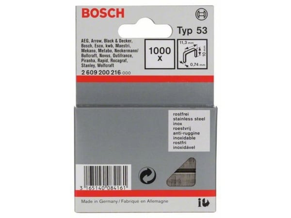 Bosch KIINNITIN TYYPPI 53 10MM TERÄKSELLINEN 1000 OSAA