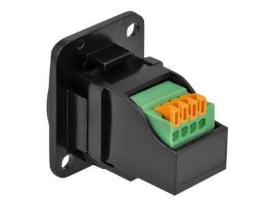 Delock D-Type Module USB 2.0 Type-A female to terminal block - Påknipsbar mulighetsmodulfrontplate - panelmonterbar - USB 2.0 Type A - svart