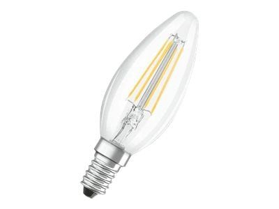 OSRAM - LED-filamentlyspære - form: mini-stearinlys - klar finish - E14 - 4 W (ekvivalent 40 W) - klasse E - varmt hvitt lys - 2700 K