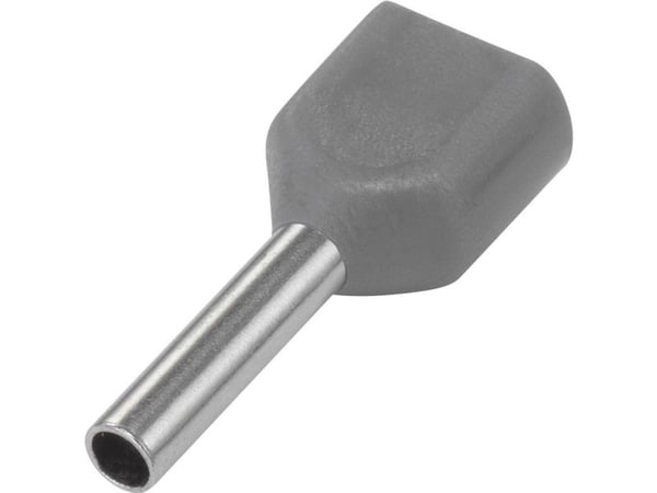 TRU COMPONENTS 1572430 Kaksoiskaapelikengät 0,75 mm² Osittain eristetty Harmaa 100 kpl