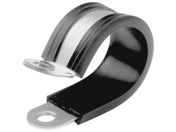 Norma NORMAFIX Putkipidikkeen kiinnitysnauha Ruuvitanko 9418912013 Laipan Ø-alue 13 mm (max) Kloropreenisuojaprofiililla Hopea, Musta 1 kpl