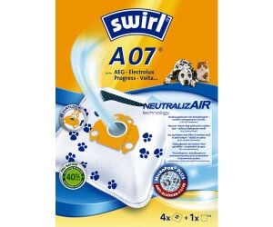 Swirl A 07 NeutralizAir, Sylinteripölynimuri, Pölypussi, 4 kpl