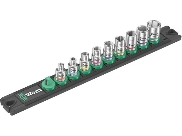 Wera stikkontakt magnetstrimmel A Imperial 1 Zyklop stikkontaktsett, 1/4" stasjon, imperial