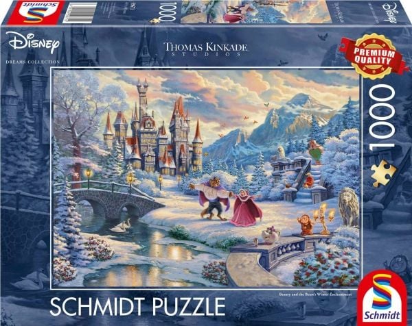 Thomas Kinkade Studios: Disney - Beauty and the Beast, Magical Winter's Evening