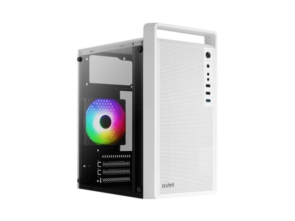 AeroCool PGS C Series CS-109-G-WT-v1 - MT - ATX - sidepanel med vindu (herdet glass) - ingen strømforsyning (ATX) - hvit - USB/lyd