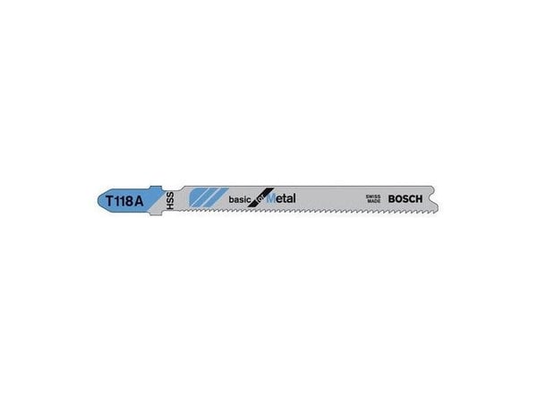 Bosch basic for Metal T 118 A - Stikksagblad - for tynn metallplate - 3 deler - lengde: 92 mm