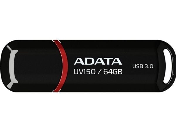 ADATA DashDrive UV150 - USB flash-enhet - 64 GB - USB 3.0 - svart