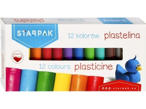 Starpak PLASTELINA 12 farger, 1 stk, 1/40
