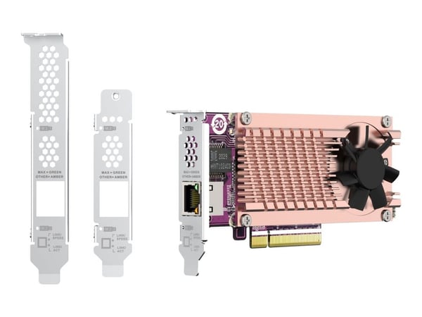QNAP QM2-2P10G1TB - Lagringskontroller - M.2 - PCIe 3.0 x4 (NVMe) - lav profil - PCIe 3.0 x8 - for QNAP TDS-H2489, TNS-H1083X-E2234, H1083X-E2236-4...
