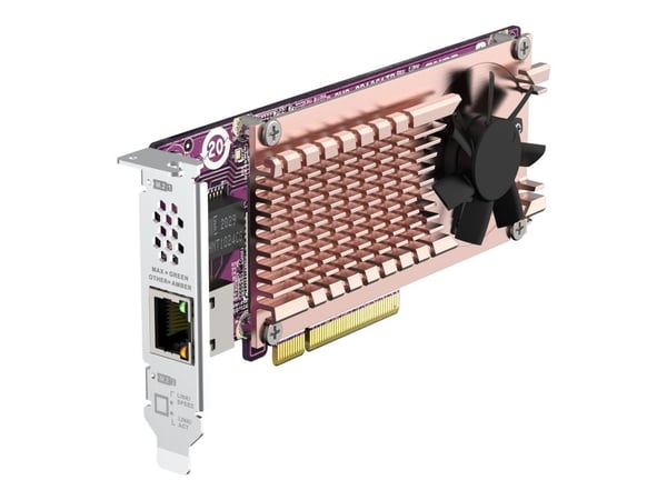 QNAP QM2-2P10G1TB - Lagringskontroller - M.2 - PCIe 3.0 x4 (NVMe) - lav profil - PCIe 3.0 x8 - for QNAP TDS-H2489, TNS-H1083X-E2234, H1083X-E2236-4...