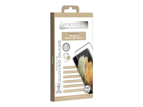 Panzer Premium - Skjermbeskyttelse for mobiltelefon - 3D - glass - for Samsung Galaxy S21 Ultra 5G