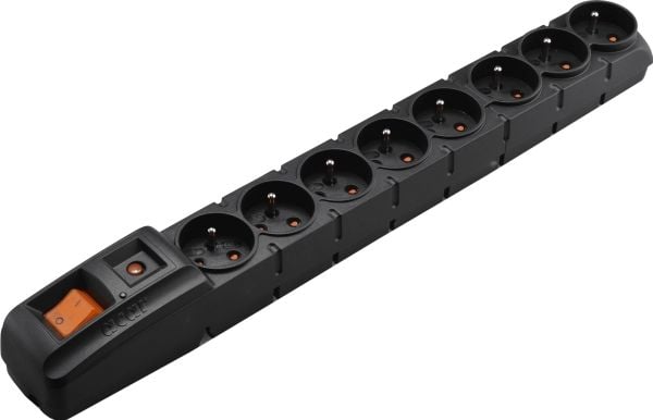 HSK DATA acar S8 FA RACK, 8 AC-pistorasia(a), 230 V, 50 Hz, 10 A, Musta, Muovi