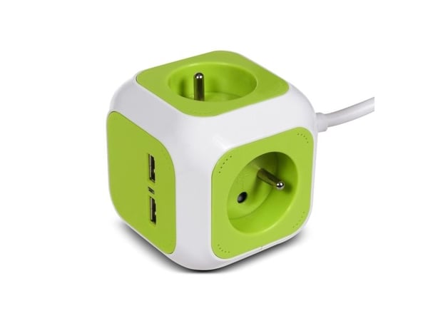 GreenBlue GB118 MagicCube nelinkertainen pistorasia, 2 USB-tuloa 1.4m