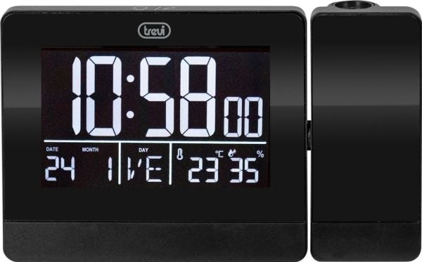 Trevi EC 884 PJ, Digital vekkerklokke, Rektangel, Sort, 12/24h, °C, Multi