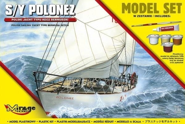 Mirage modell i plast polsk seilbåt Type Kecz Bermudzki 1/50
