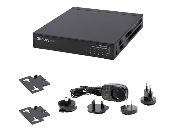 Startech Unmanaged 2.5G Switch, 5 Port Gigabit Switch, 2.5GBASE-T Unmanaged Ethernet Switch, Ethernet Splitter, Din Rail or Wall Mount, Multi-Gigab...